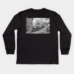 62005 K1 Goods Train - Black and White Kids Long Sleeve T-Shirt